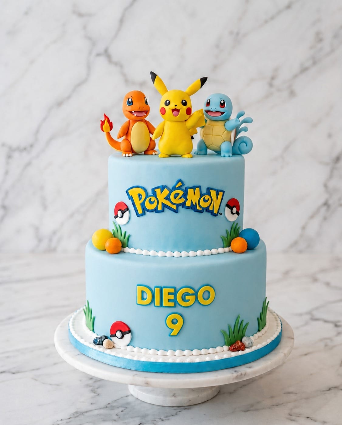 Torta a tema Pokémon a due piani