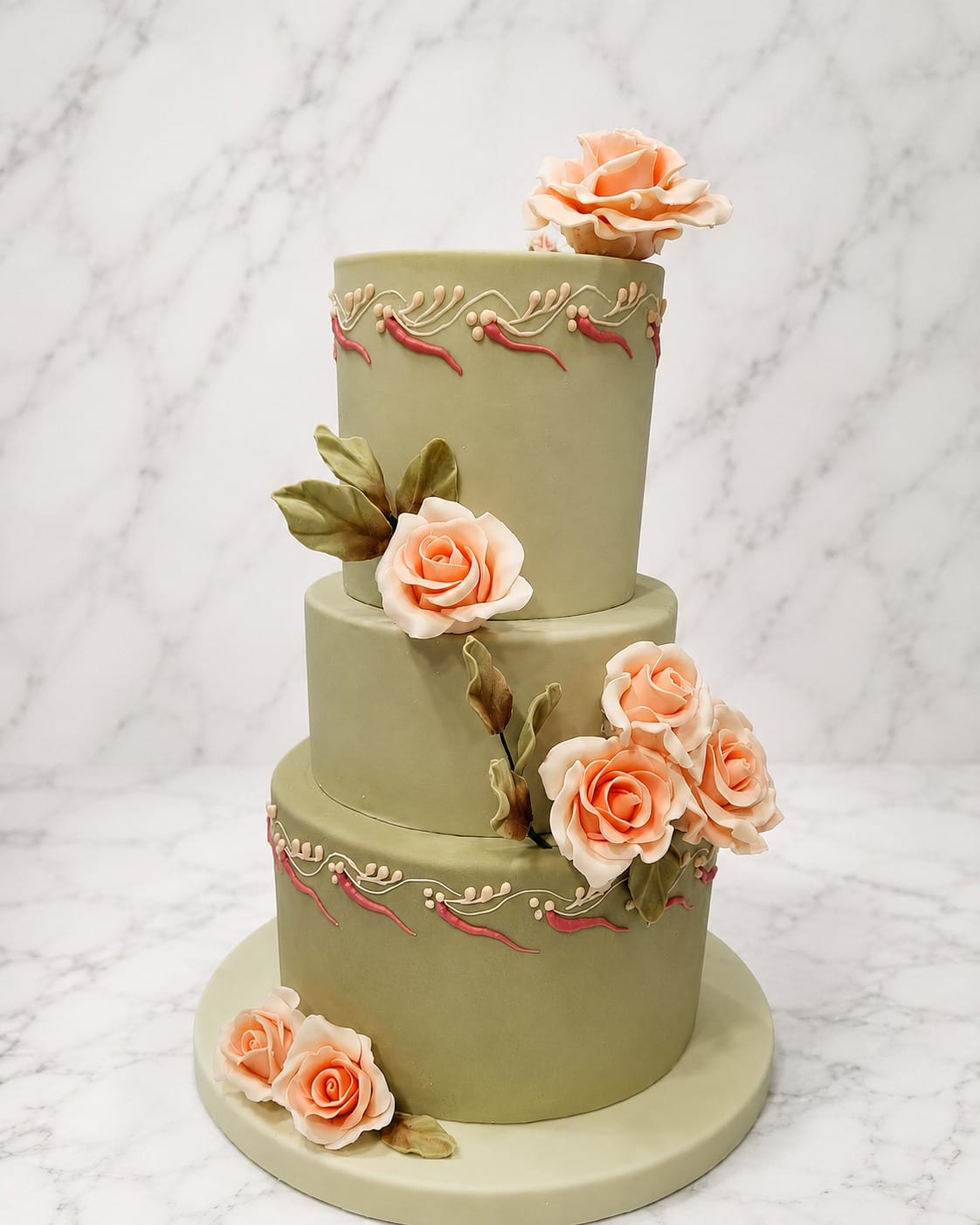 Torta Torta a fiori, più piani realizzata da Wonder Cake